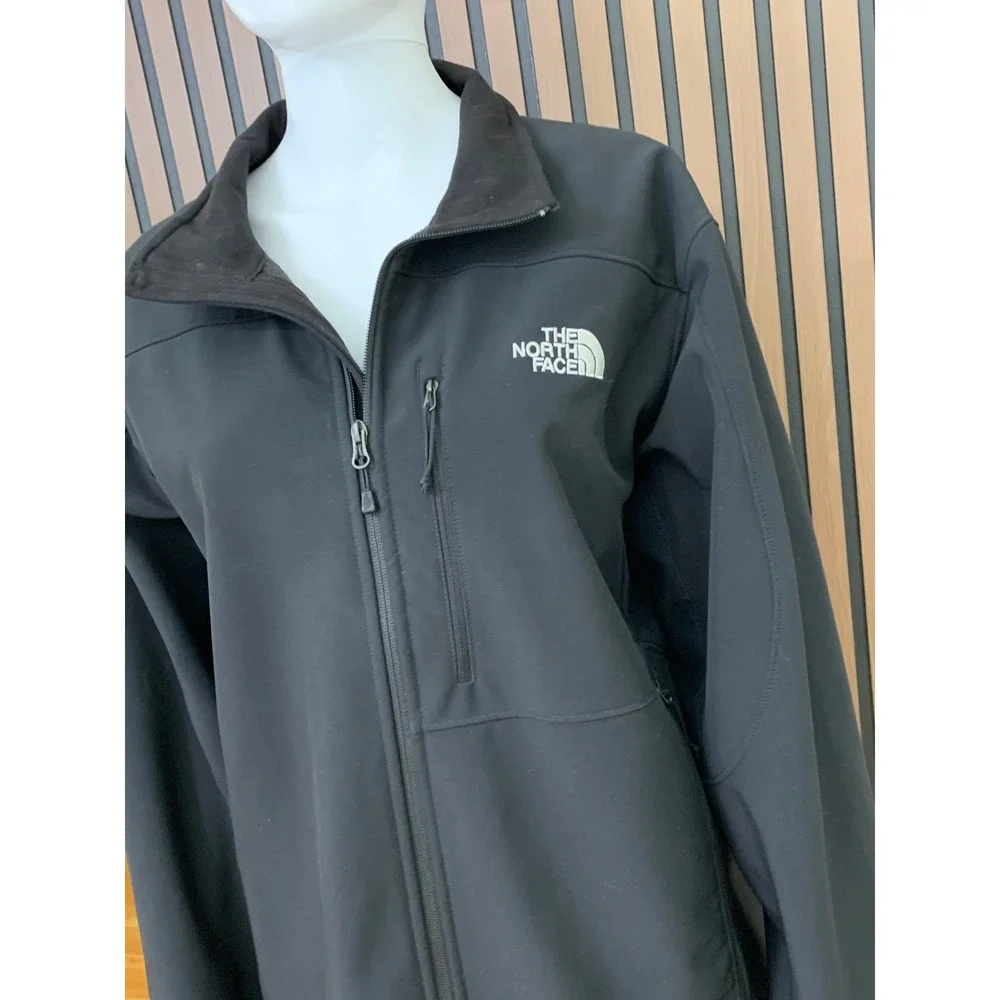 The North Face Men's Black Soft Shell Jacket‎ L Full Zip Outdoor Hiking Trail